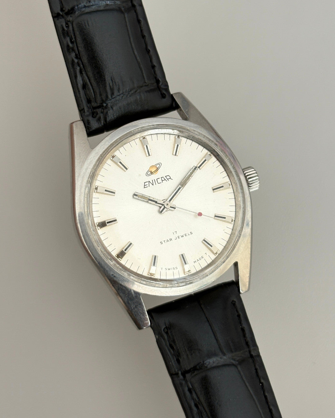 Enicar Star Jewels AR160 White Dial 17J Hand-Wind Men’s Watch Swiss image 3