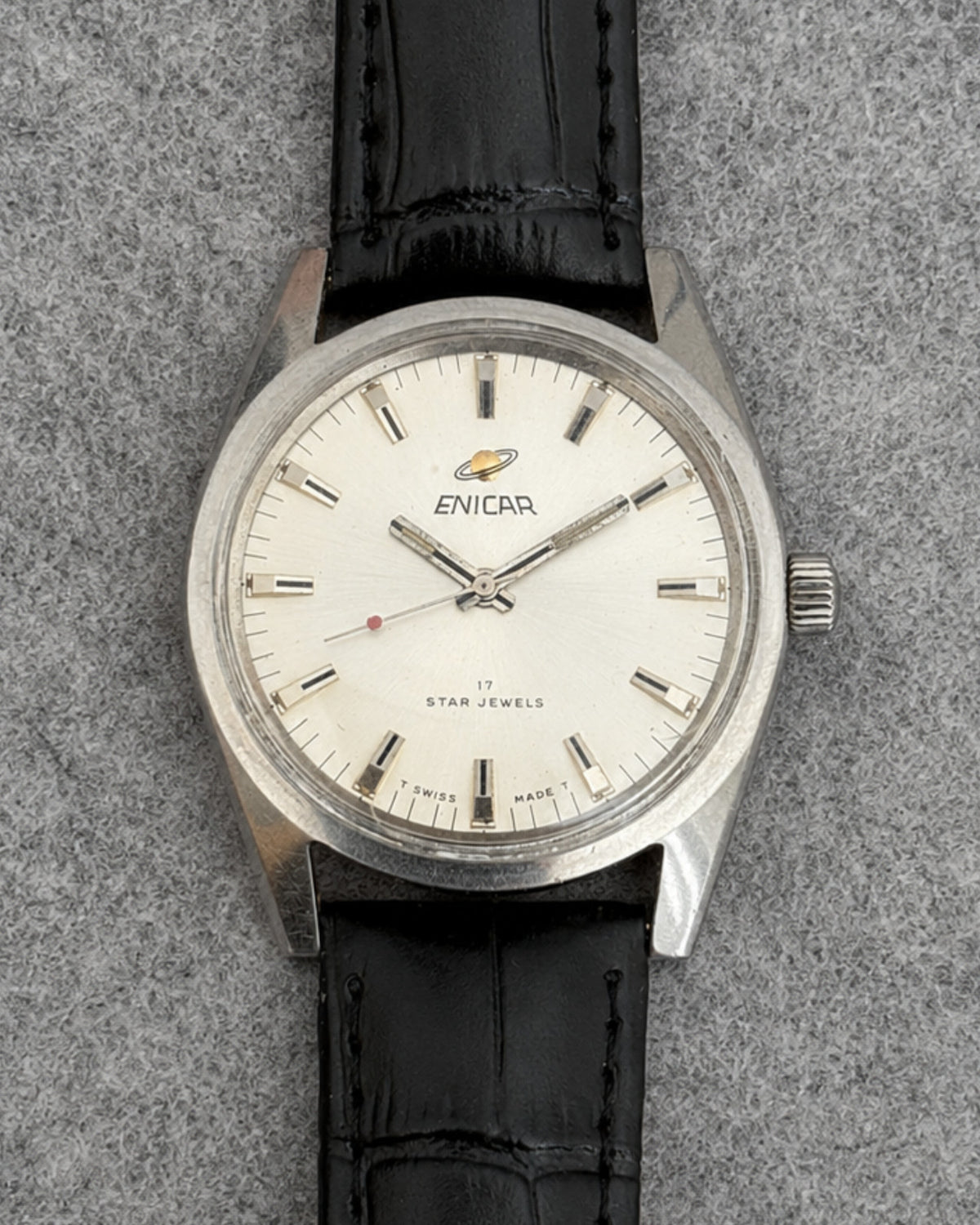 Enicar Star Jewels AR160 White Dial 17J Hand-Wind Men’s Watch Swiss image 17