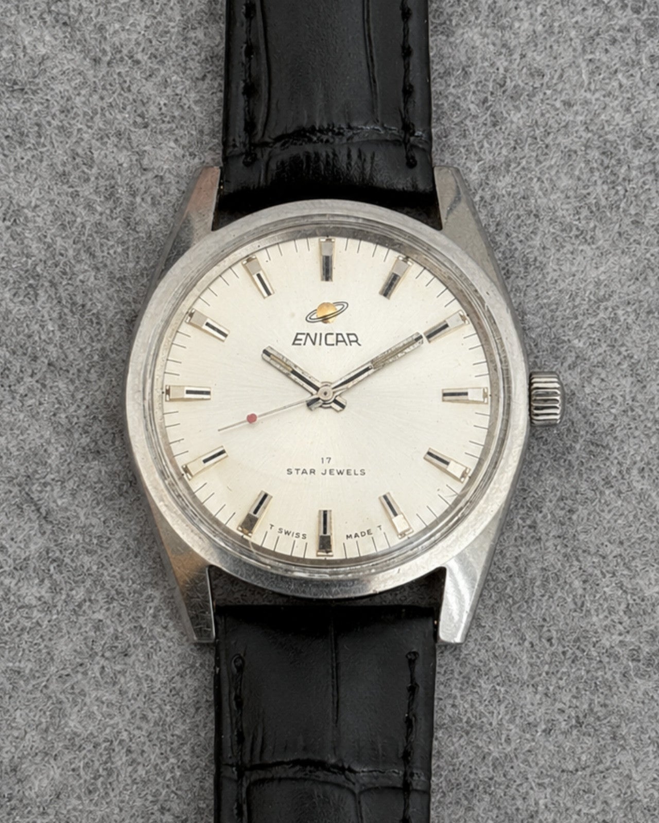 Enicar Star Jewels AR160 White Dial 17J Hand-Wind Men’s Watch Swiss image 17