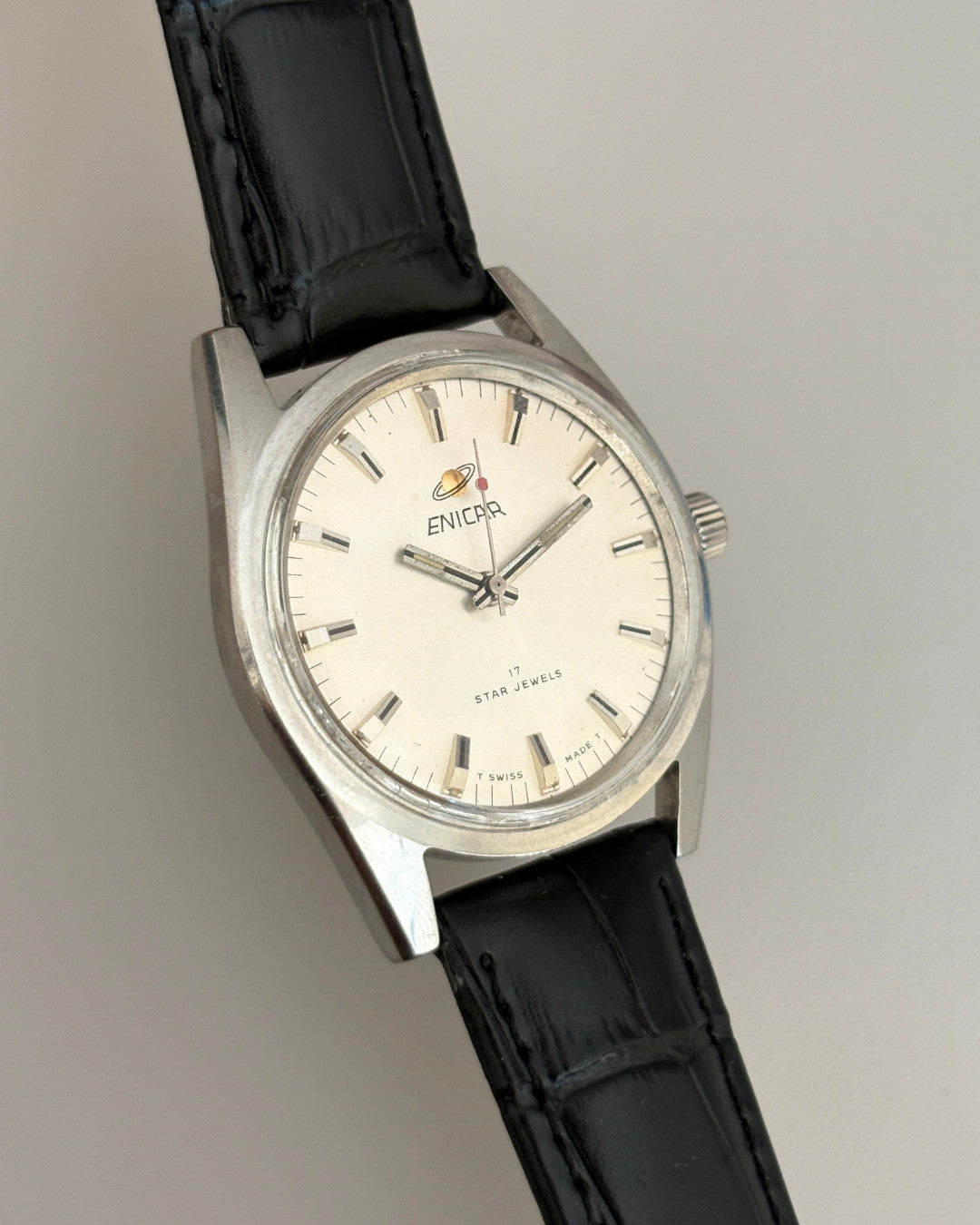 Enicar Star Jewels AR160 White Dial 17J Hand-Wind Men’s Watch Swiss image 5