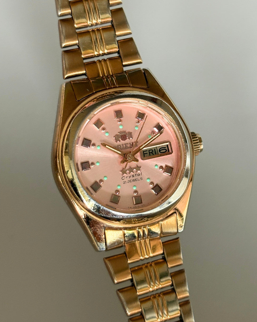 Orient Three Star Pink Dial 21J Automatic Vintage Women’s Watch Japan image 2