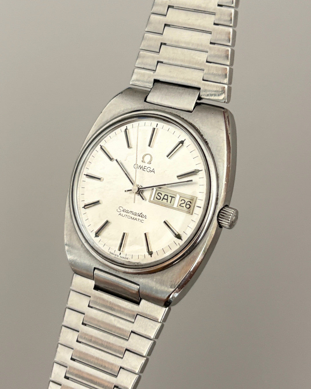 Omega Seamaster 166.0216 Day-Date Cal. 1020 35mm Automatic Watch Swiss Made image 5