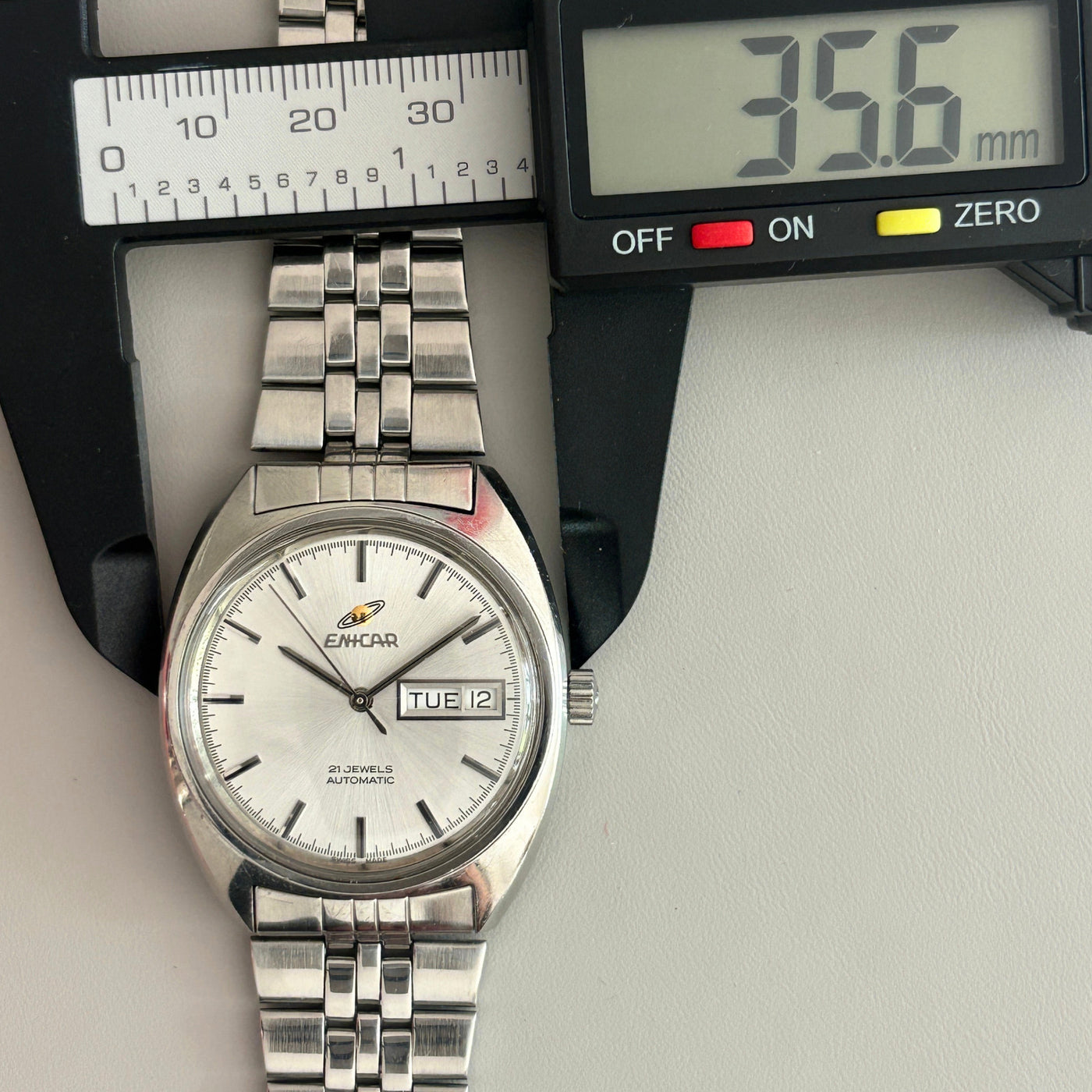 Vintage Enicar Ocean Pearl AR-2158 Automatic Day Date 21J Swiss Men’s Watch archive image 7