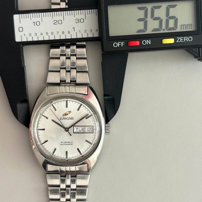 Vintage Enicar Ocean Pearl AR-2158 Automatic Day Date 21J Swiss Men’s Watch image 7
