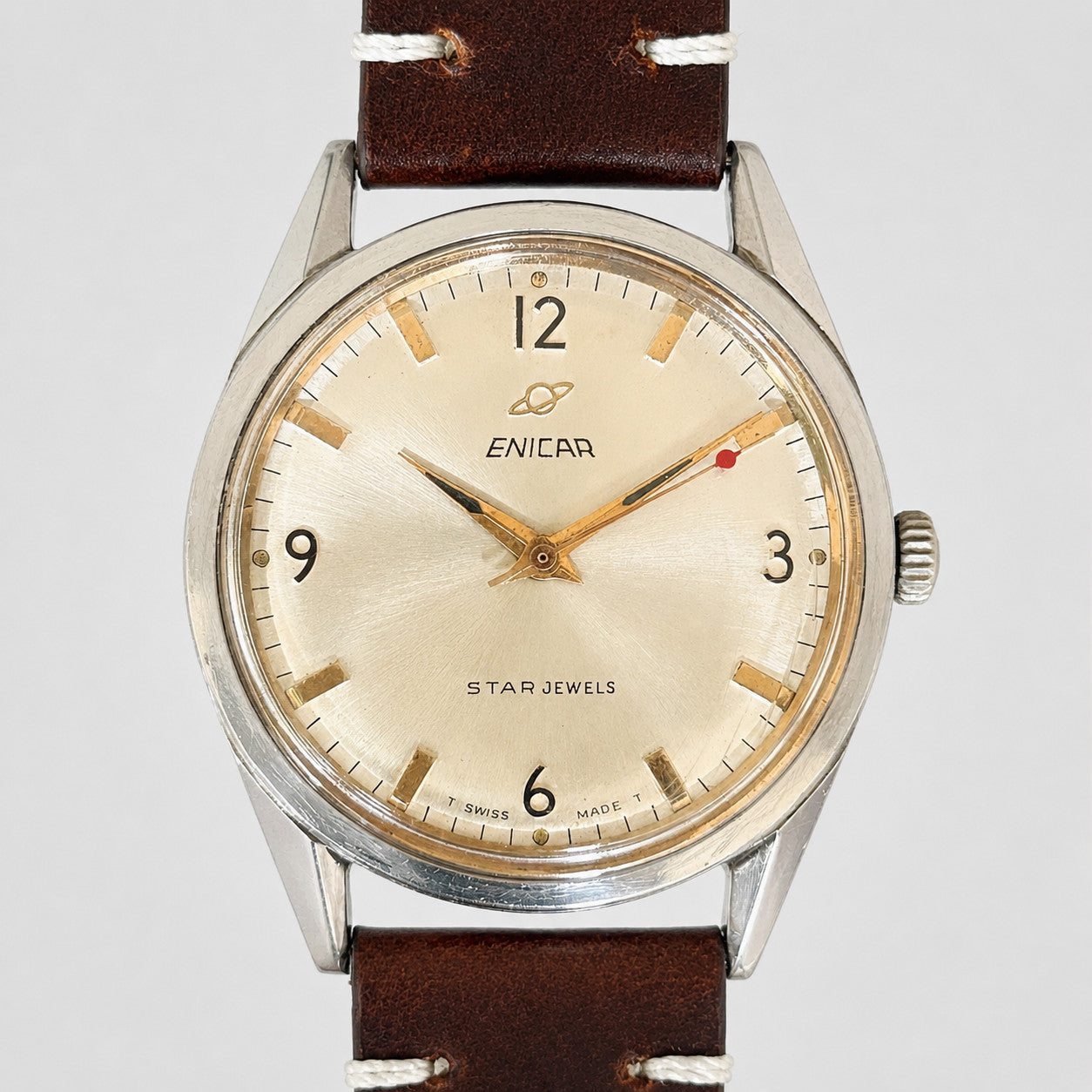 Vintage Enicar Ocean Pearl AR1140 17 Jewels Manual Wind Men’s Watch Swiss