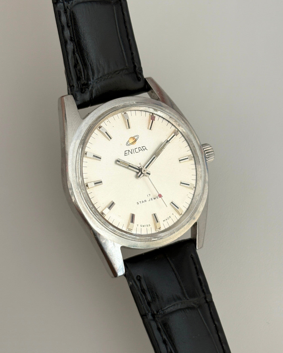 Enicar Star Jewels AR160 White Dial 17J Hand-Wind Men’s Watch Swiss image 4