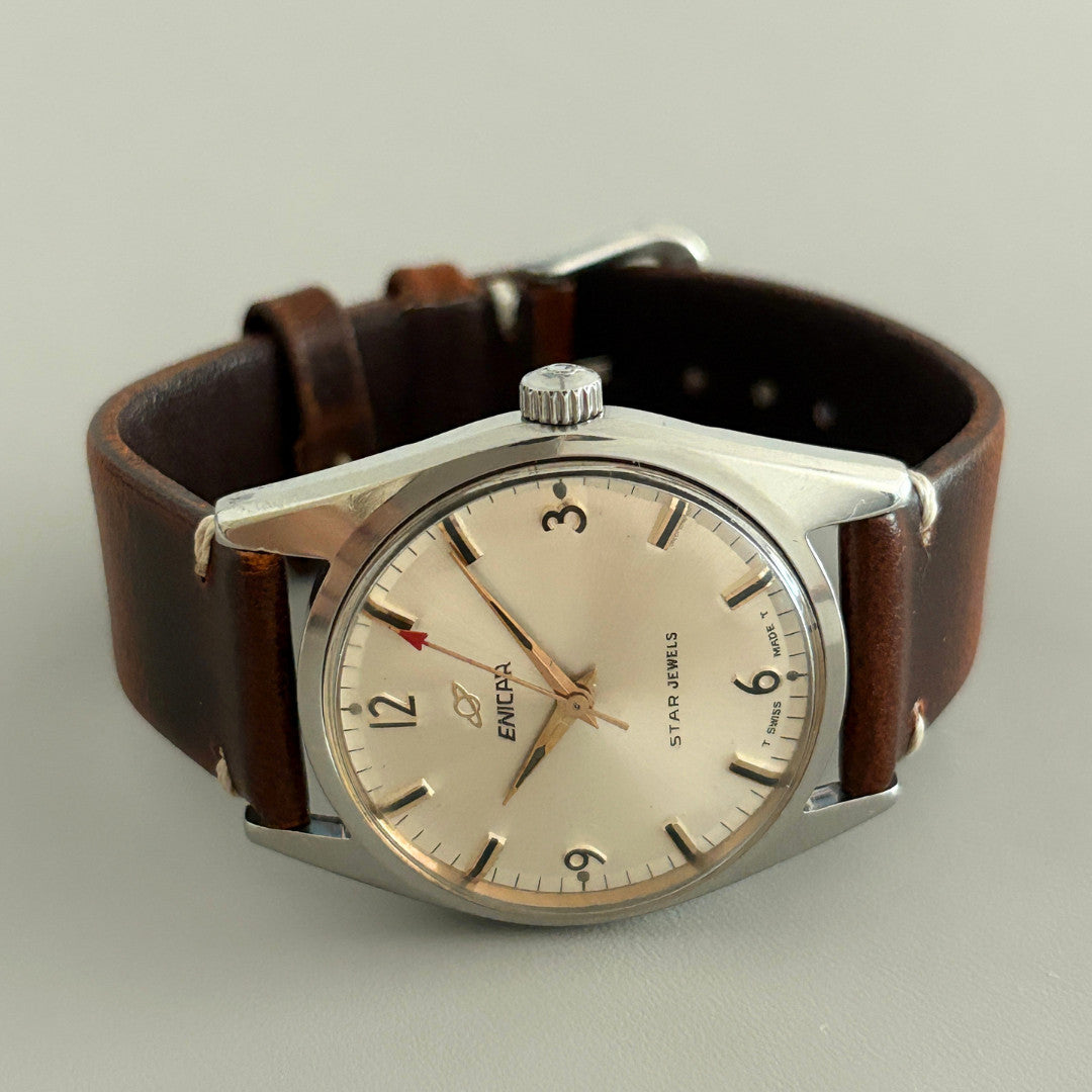 Vintage Enicar Ocean Pearl Star Jewels Special Champagne Dial Hand-Wind Swiss archive image 11