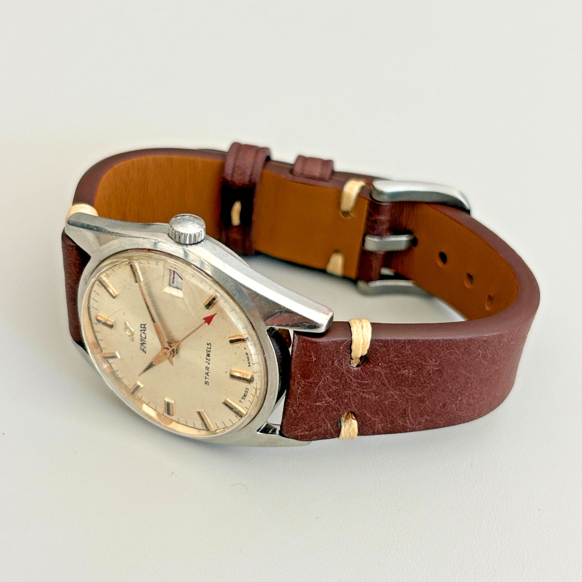 Enicar Ocean Pearl AR1141 Date 17J Manual Wind Men’s Watch Swiss image 17