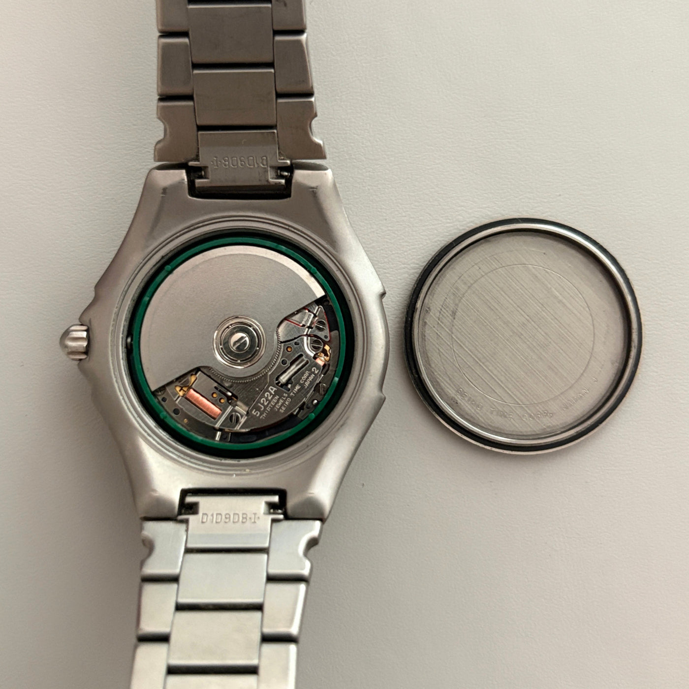 Seiko Kinetic Auto Relay 5J22-0B80 Titanium Men’s Watch 13J Japan image 7