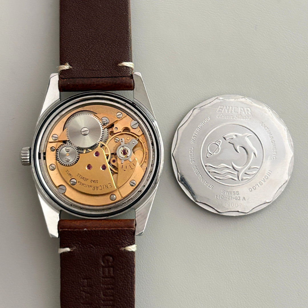 Vintage Enicar Ocean Pearl Star Jewels Special Champagne Dial Hand-Wind Swiss archive image 6
