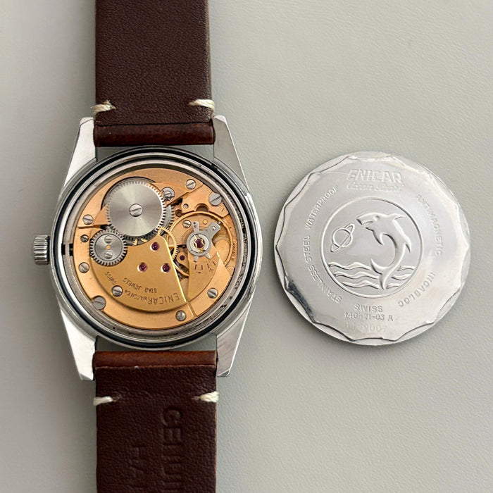 Vintage Enicar Ocean Pearl Star Jewels Special Champagne Dial Hand-Wind Swiss image 6