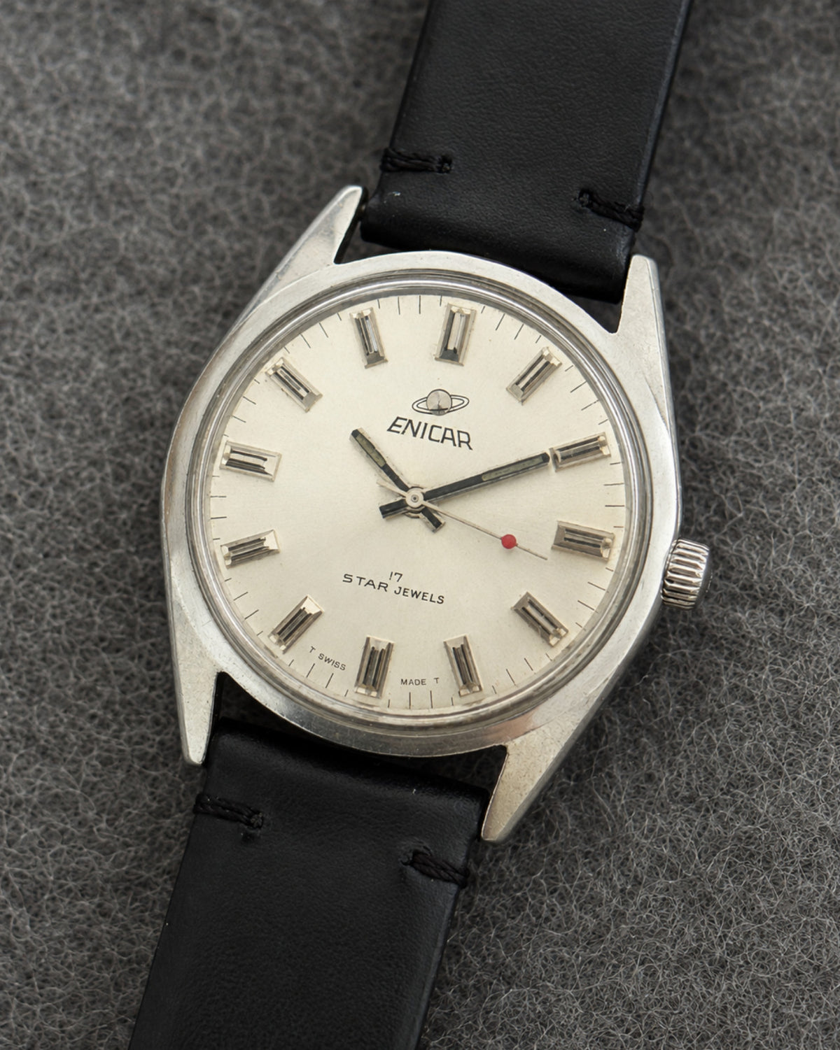 Enicar Ocean Pearl AR160 White Dial 17J Hand-Wind Men’s Watch Swiss image 12