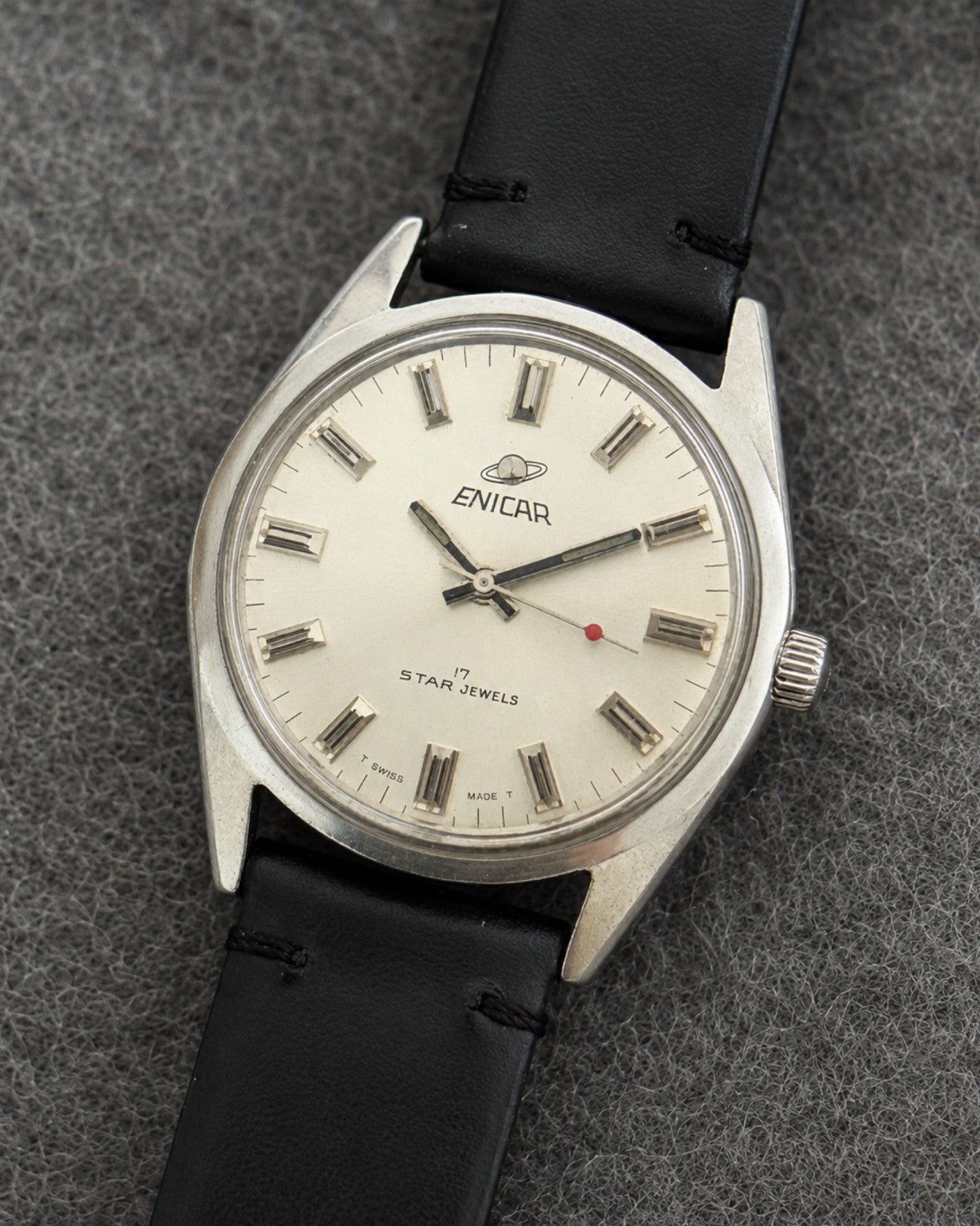 Enicar Ocean Pearl AR160 White Dial 17J Hand-Wind Men’s Watch Swiss image 12