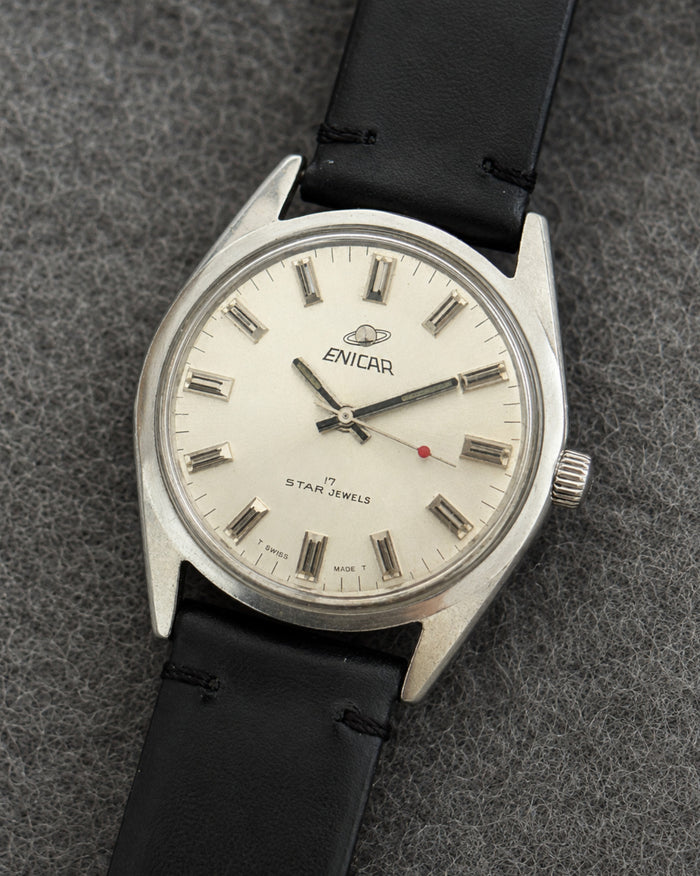 Enicar Ocean Pearl AR160 White Dial 17J Hand-Wind Men’s Watch Swiss image 12