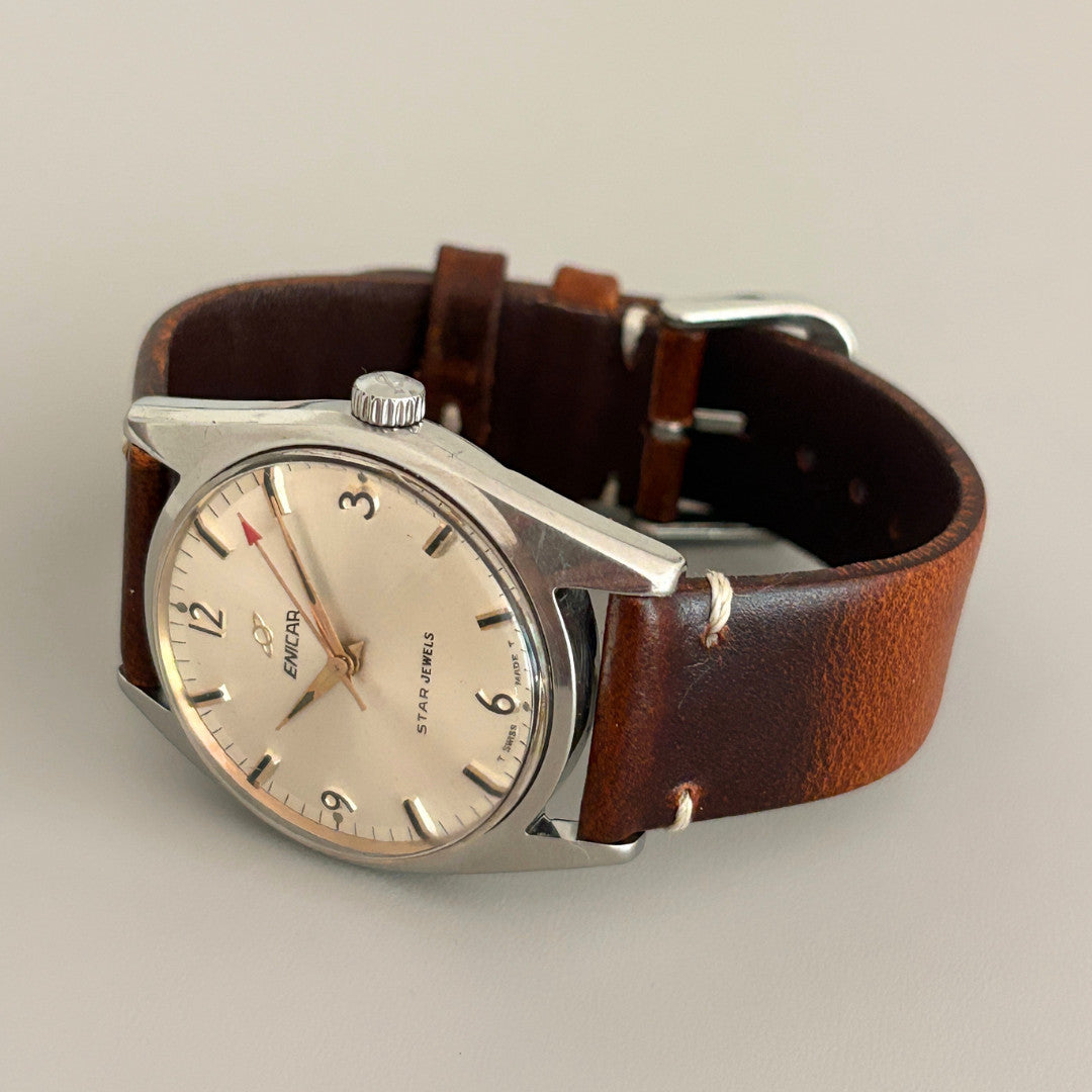Vintage Enicar Ocean Pearl Star Jewels Special Champagne Dial Hand-Wind Swiss archive image 9