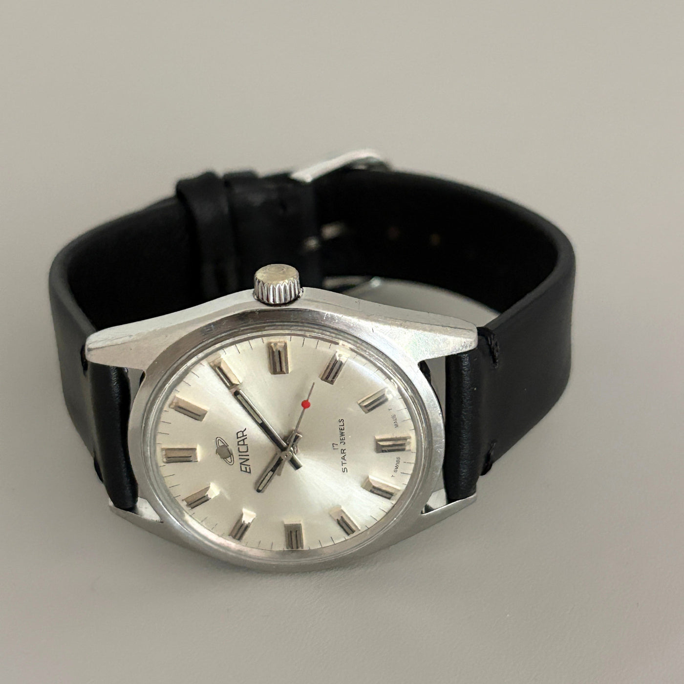 Vintage Enicar Ocean Pearl AR160 17 Jewels Hand-Wind White Dial Men’s Watch archive image 8