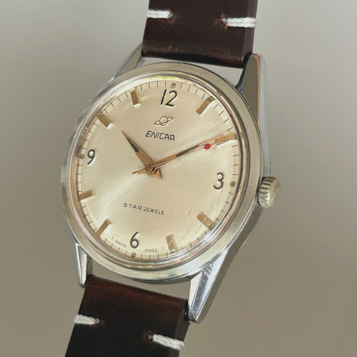 Vintage Enicar Ocean Pearl AR1140 17 Jewels Manual Wind Men’s Watch Swiss archive image 3