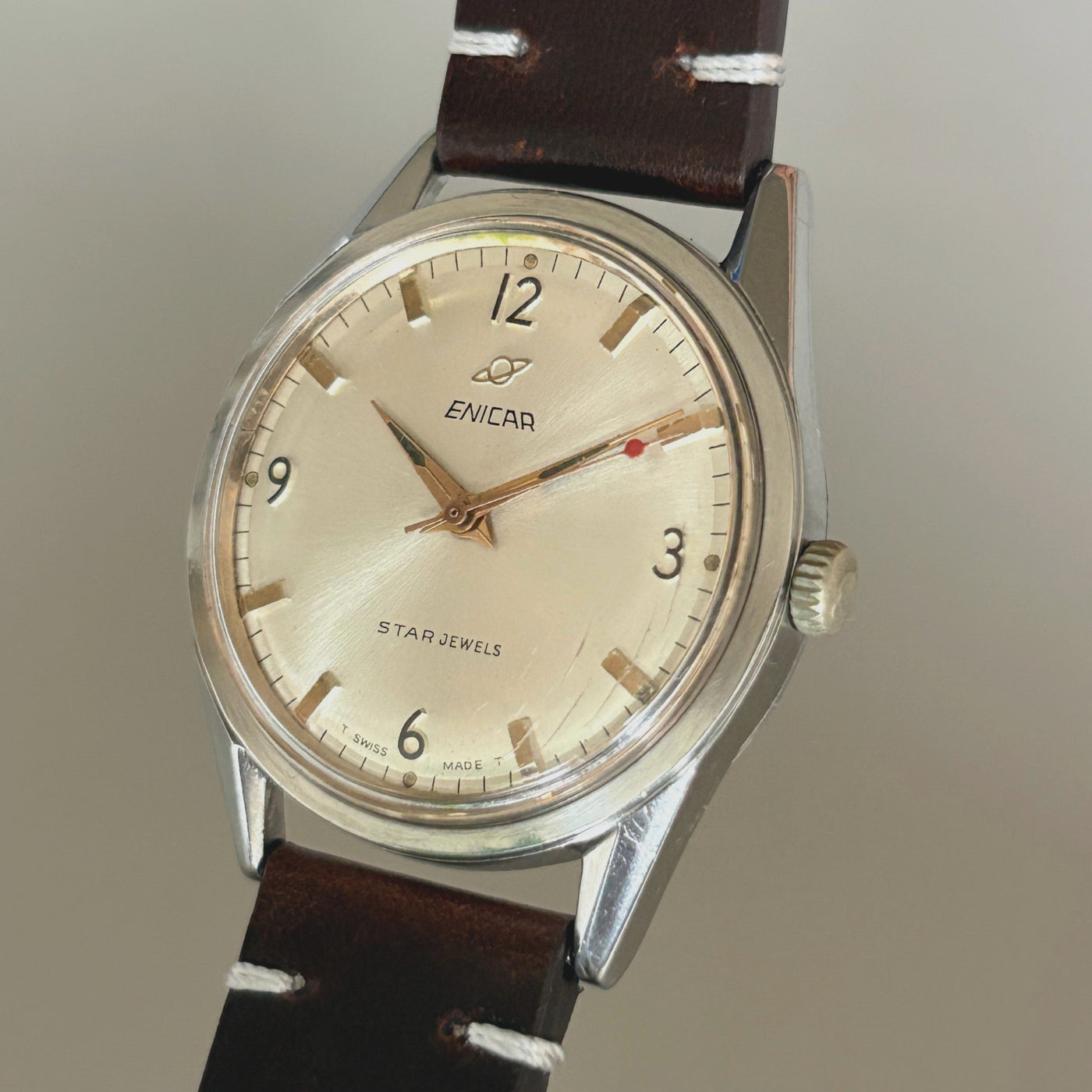 Vintage Enicar Ocean Pearl AR1140 17 Jewels Manual Wind Men’s Watch Swiss archive image 3