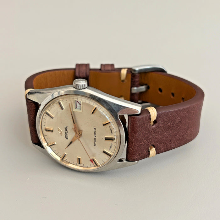 Enicar Ocean Pearl AR1141 Date 17J Manual Wind Men’s Watch Swiss image 14