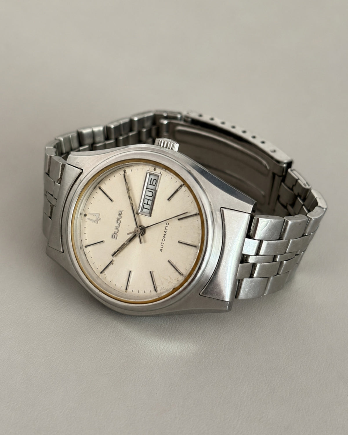 Bulova 1978 Day Date 17J Automatic Men’s Watch Original Bracelet image 7