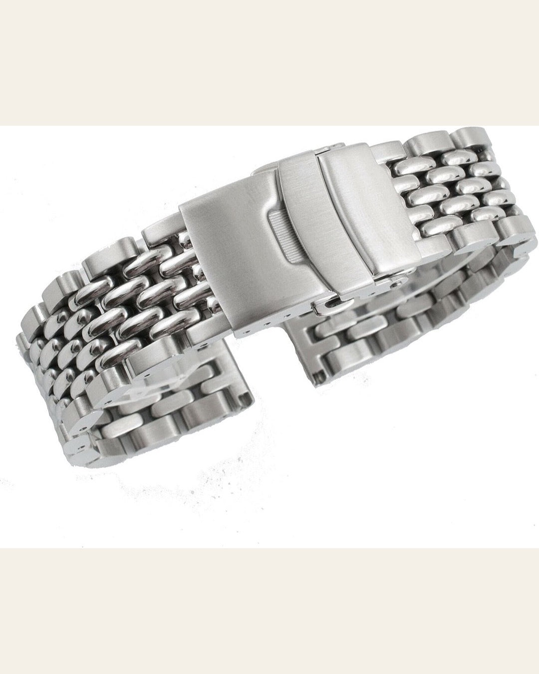 StrapHabit Silver Beads-of-Rice Watch Bracelet — 18mm