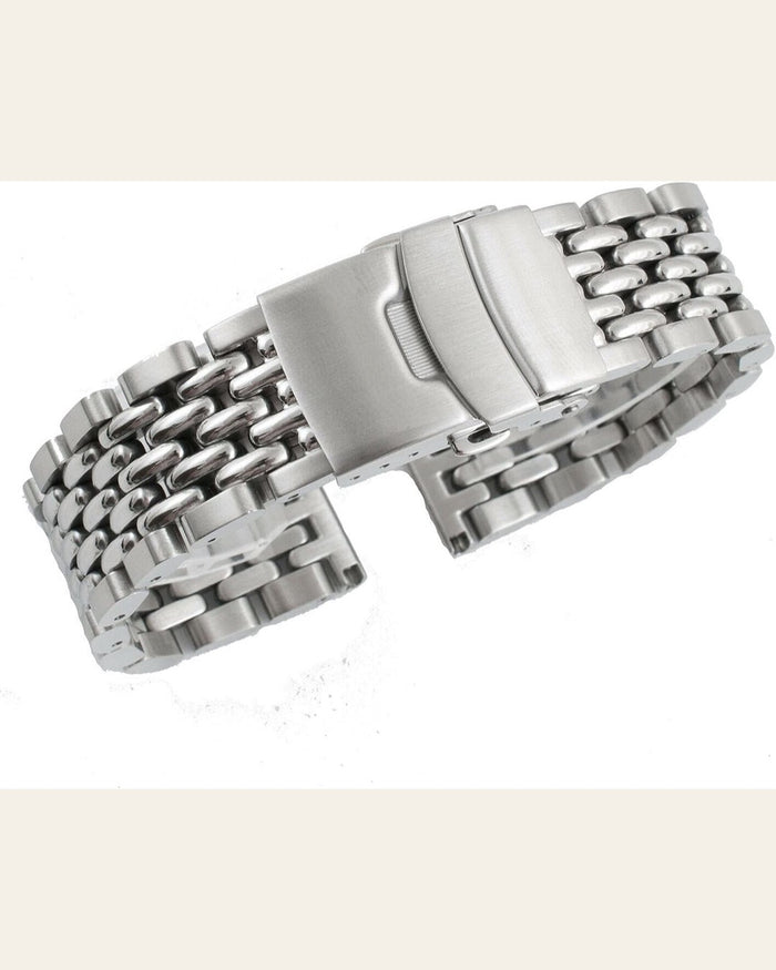 StrapHabit Silver Beads-of-Rice Watch Bracelet — 18mm
